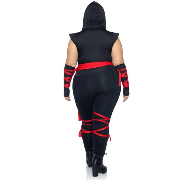 Deadly Ninja Costume - Deep-V Jumpsuit with Accessories - Picture 2 of 2